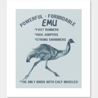 Powerful Formidable Emu Posters and Art